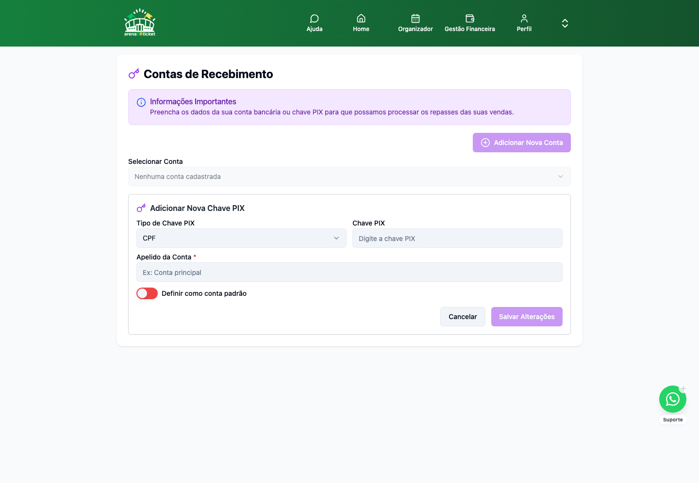 Conta Recebedora