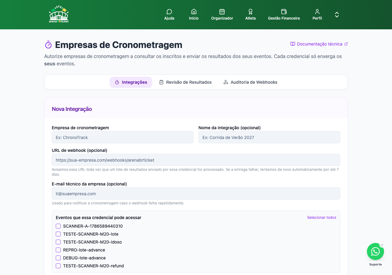 Empresas de Cronometragem