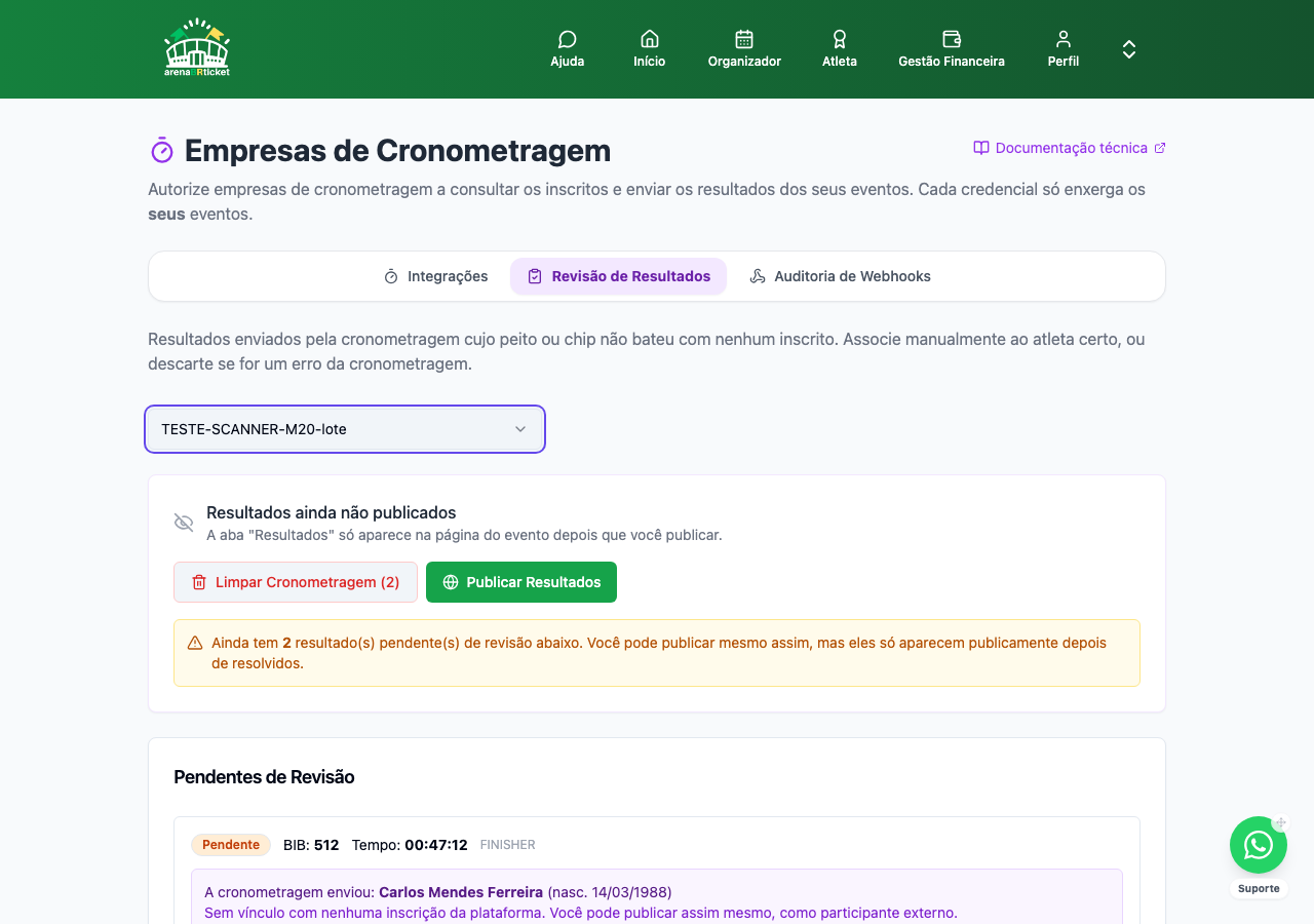 Cronometragem, Revisão de Resultados